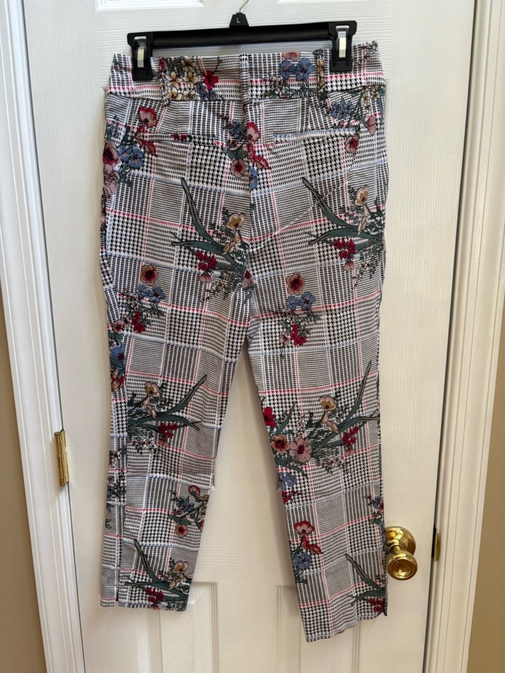 Jules & Leopold Floral Houndstooth Pull-On Ankle Pants, Size Med, EUC - Picture 4 of 4